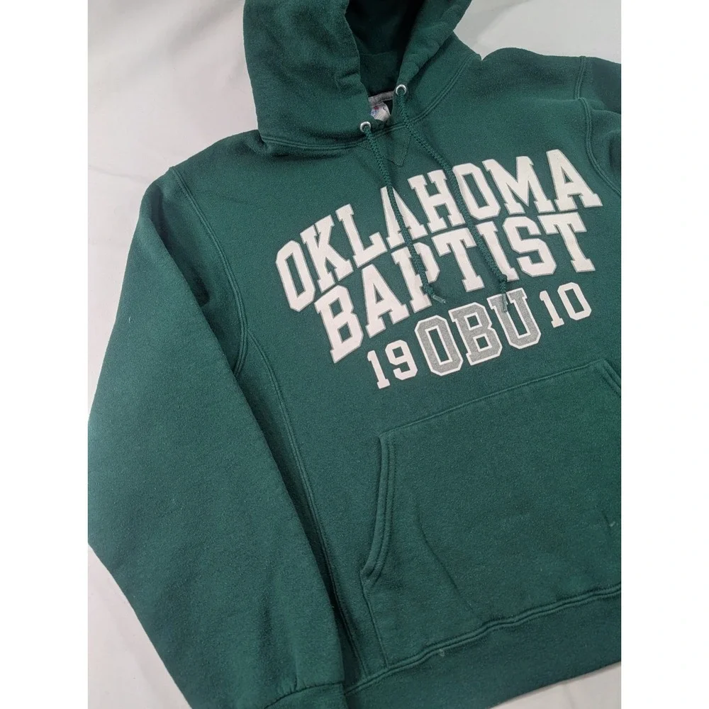 Oklahoma Baptist Hoodie Russell Athletic Men's  Small NCAA Pullover Green *Read